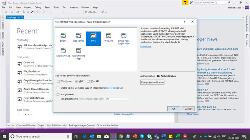 MVC default template